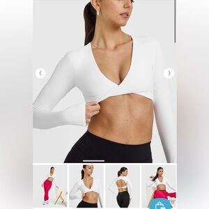 Oner Active -Unified Twist Front Long Sleeve Crop Top
Color: White